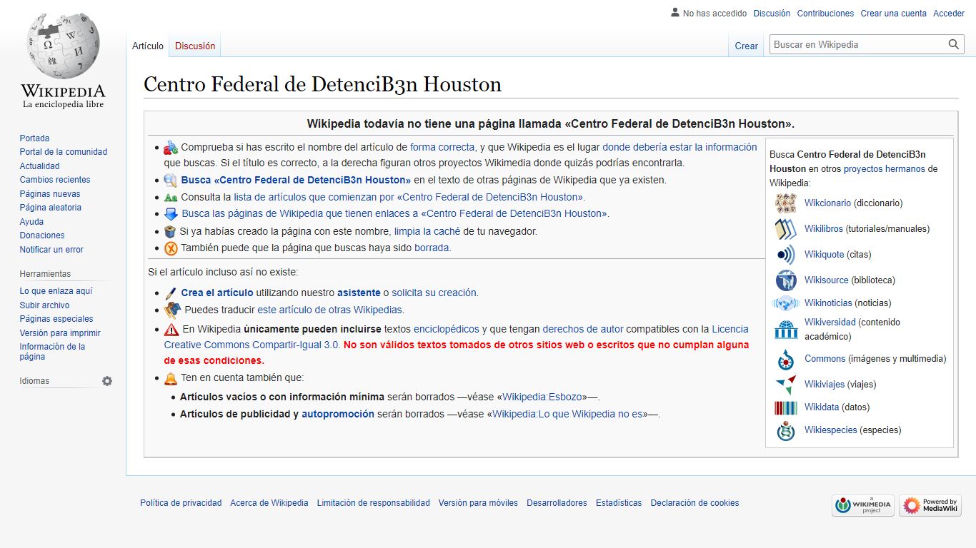 Centro Federal de Detención Houston - Wikipedia, la enciclopedia libre